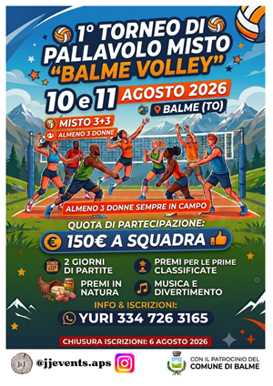 Balme Volley, tutto pronto per il 1° Torneo di Pallavolo Misto